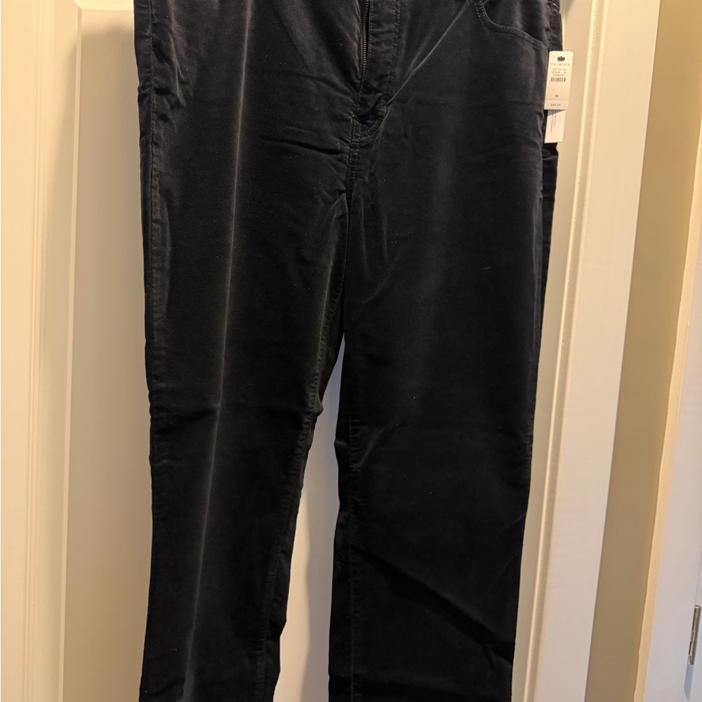 Talbots High-Rise Straight-Leg Pants in Black